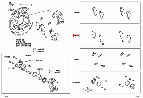 Genuine Toyota 4Runner TRN285 TRN280 GRN285 GRN280 Rear Disc Brake Pad Shim Set - Bild 6 von 9