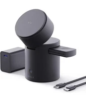 3 in 1 Wireless Charging Stand with Auto Rotation, Charging Station with Magn...