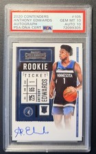 2020 Contenders Anthony Edwards Rc Rookie #105 Ticket Auto 10 PSA 10!