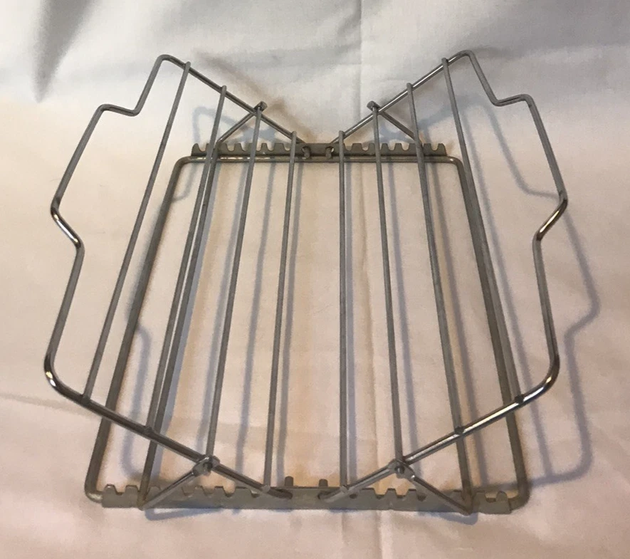 Vintage 1950's FOLEY Adjustable Stainless Steel "V" Roasting Rack Made in USA