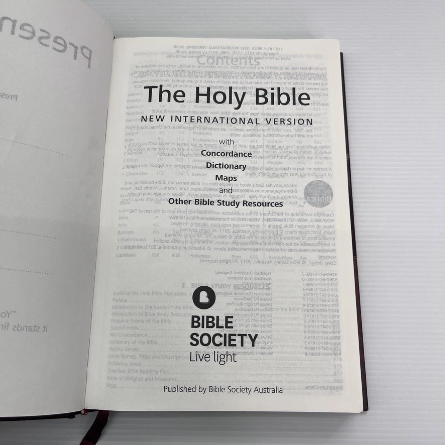 The Holy Bible NIV New International Version - Bible Society Australia Hardcover - image 3 of 4