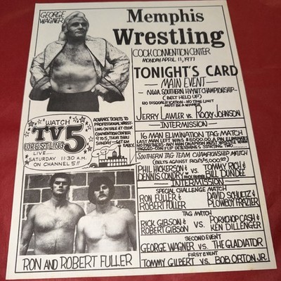 1977 Memphis Wrestling Lawler Rocky Johnson Dennis Condrey Bob Orton Jr