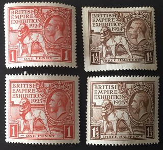 GB King George V British Exhibition 1924/25 Mint Full Set x4 stamps MLH