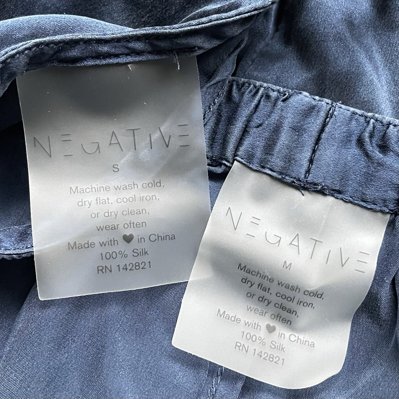 Negative Eclipse Silk Mini Short and Cami Set Nav… - image 3