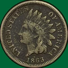 1863 Indian Head Cent Fine F Coin #44184