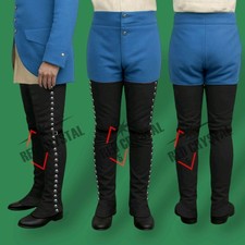Black Canvas Over-The-Knee Gaiters - F  I War, Revolutionary War Reenactment