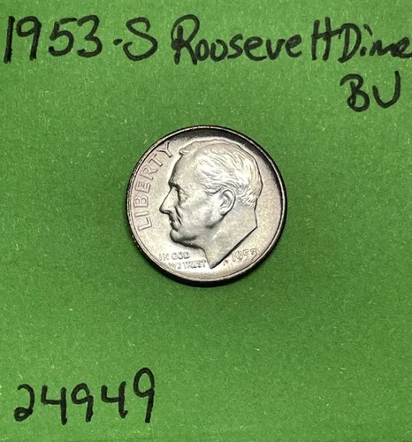 1953 S Roosevelt Dime 10c BU Uncirculated Mint State 90% Silver