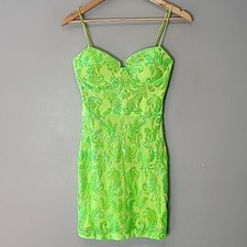 Windsor Mini Sequin Mesh green dress Fairy Holiday Size Small 1920s Party