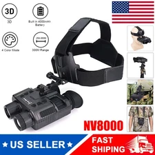 NV8000 Night Vision Binoculars Goggles IR 850nm Hunting Head Mounted Telescope