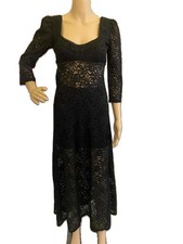 Free People Adored Women Lace Maxi Dress Size S Black Open Back RRP 263$