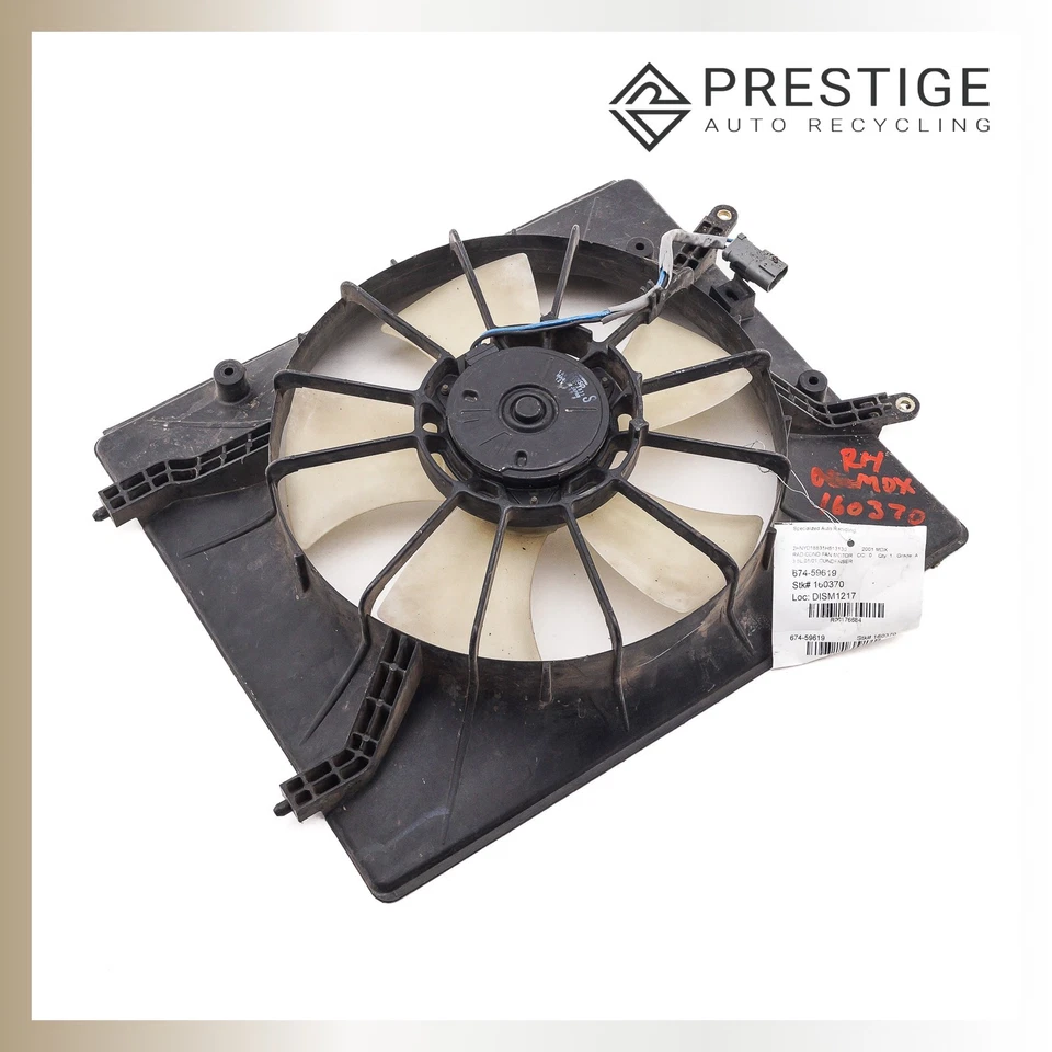 2001 2002 ACURA MDX Radiator Cooling Fan Motor w/ Shroud 19015-PGK-A01 OEM Foto 3 de 4