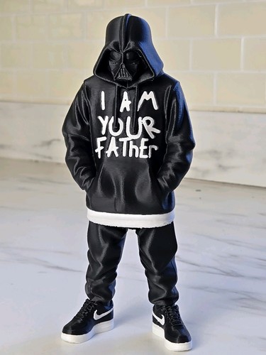 Streetwear Darth Vader 3D Printed Figure Statue – Urban Style Fan Art Hoodie 8" - Picture 2 of 7