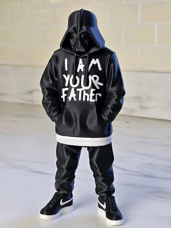 Streetwear Darth Vader 3D Printed Figure Statue – Urban Style Fan Art Hoodie 8" - Image 2 of 4