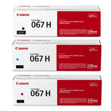 Canon 067H High Yield Toner Set 3 Colour OEM Cartridge Black Cyan Magenta