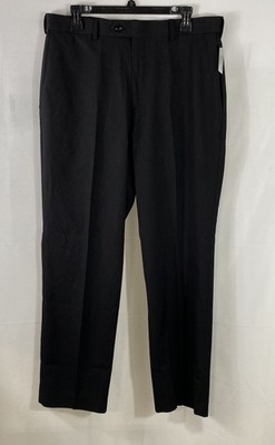 Covington Men's The Perfect Pant Black Stripe Flat Front Classic Fit NWT 34x32