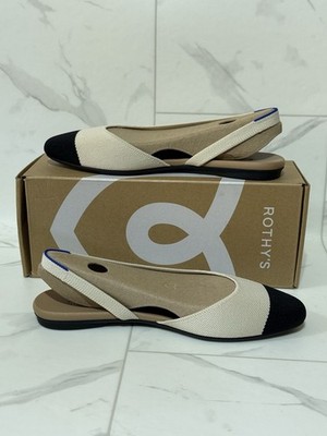 Rothy s Women s The Almond Slingback In Conch Captoe Size US 9 New.  268-004