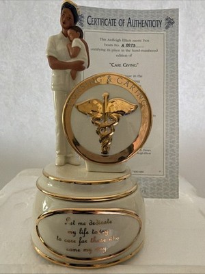 Ardleigh Elliott Care Giving Nurse Baby On The Wings Of Love Music Box 2002 A73