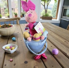 Piglet Winnie the Pooh Easter Spring Plush Greeter 2025 Easter Basket w Eggs