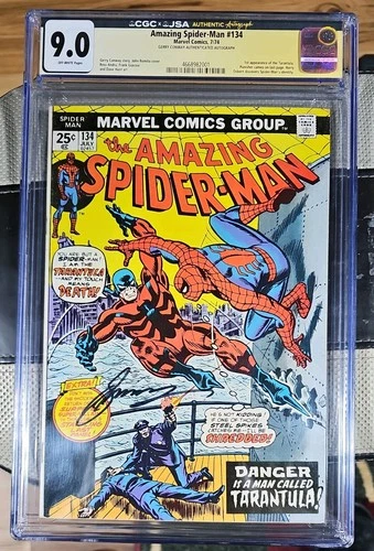 Amazing Spider-Man #134 signed Garry Conway1974 CGC 9.0  1st Tarantula
