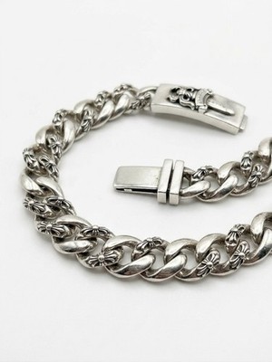 Authentic [Chrome Hearts] BRACELET WITH FANCY LINKS 21cm, 49 gramm 2000 Sterling