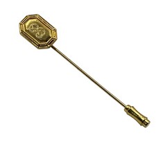 12K Gold Filled Monogram B Lapel Pin Mens 3 In Engraved Dress Jewelry Accessory
