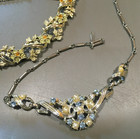 Vintage Broken Necklaces Brooch Lot for Repair or Craft Rhinestone Chain — photo 3