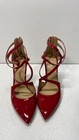 Michael Kors Women Heels 8 Red Patent Leather Strappy Pointed Toe Stiletto — photo 2