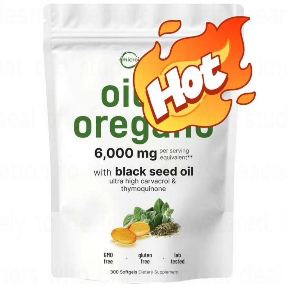 2 in 1 Oil of Oregano & Black Seed Softgels Count with Carvacrol,Immune Support