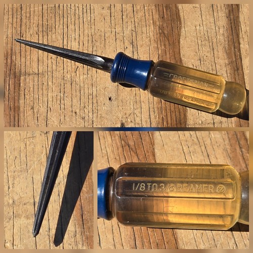 Vintage =Craftsman= 1/8 to 3/8" Reamer Circle Z series Clear/Blue Handle USA