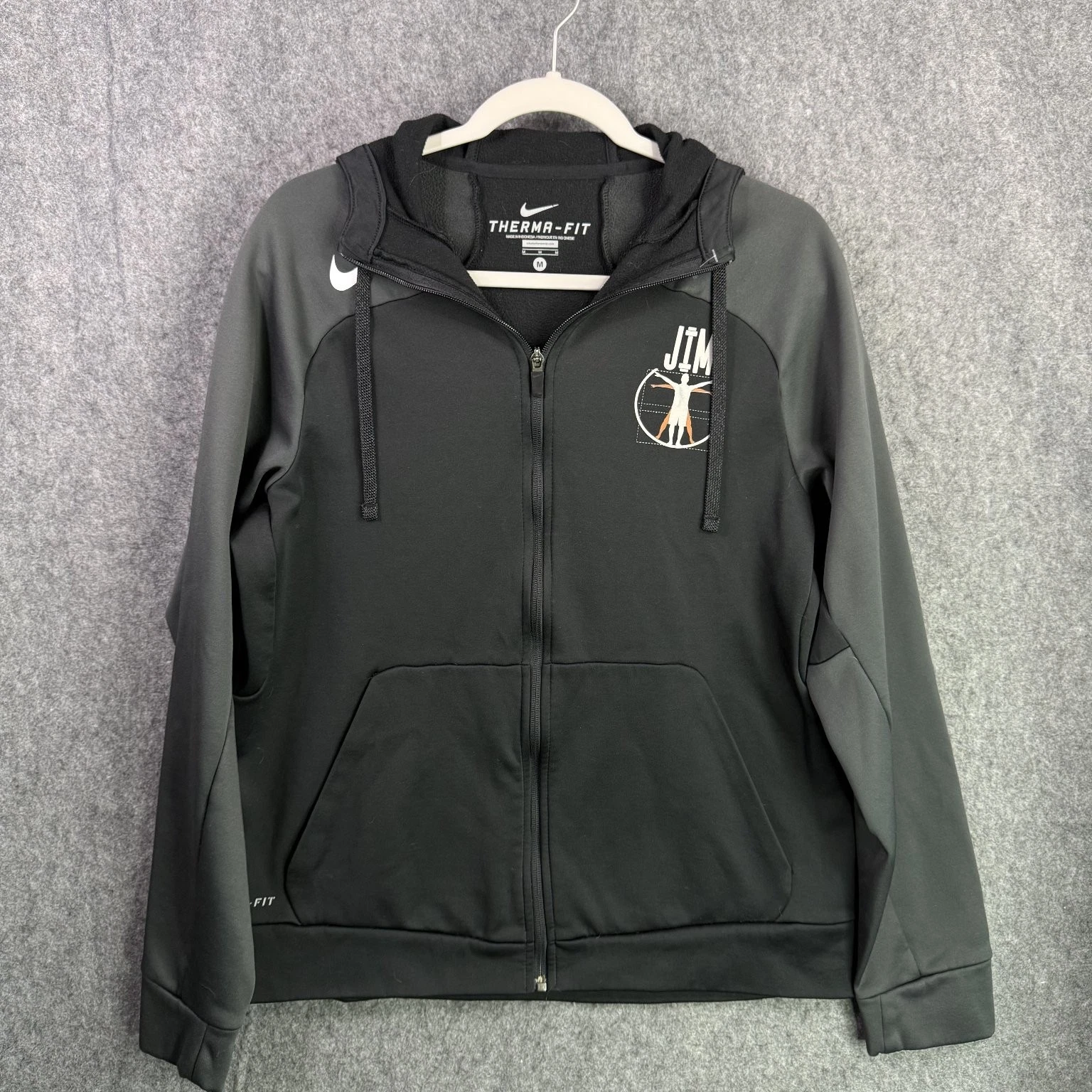 Nike Therma-Fit Men's Black Medium Hoodie Jacket Lightweight Warm