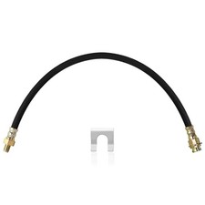 14" Rubber Brake Hose - Premium Black Front Brake Line Male to Female , 14 Inch