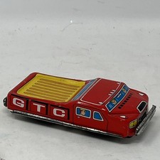 Vintage Japan Lithographic Friction Tin Toy GTC Red Truck 3.5