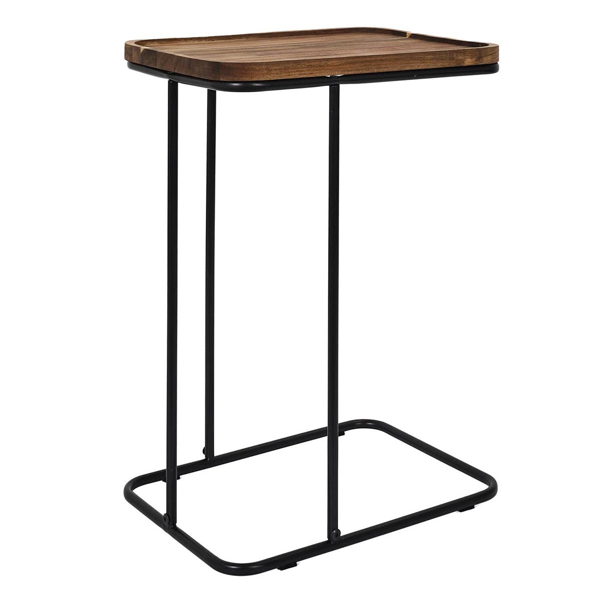Table d'appoint en acacia marron 55cm pour créer un coin lecture chaleureux