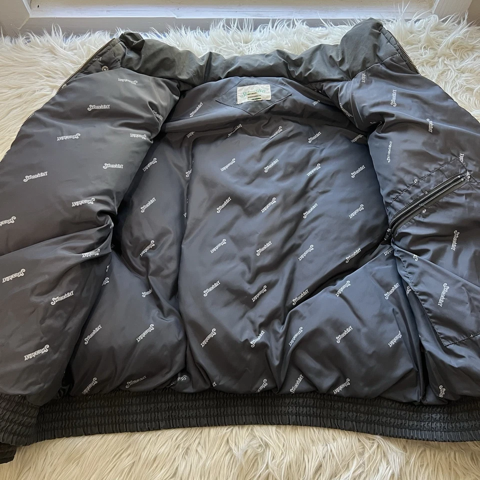 Chaqueta de Colección St Johns Bay Para Hombres L Plumón de Ganso Puffer Acolchada Capucha Oculta Foto 3 de 4