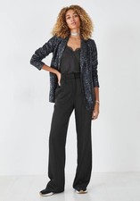 Hush Sorcha Sequin Blazer 12 New Loose Jacket Pocket Silver Grey Current £129