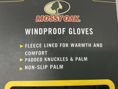 Men's Mossy Oak Windproof Gloves Medium fleece lined black #19075 - Picture 11 of 11