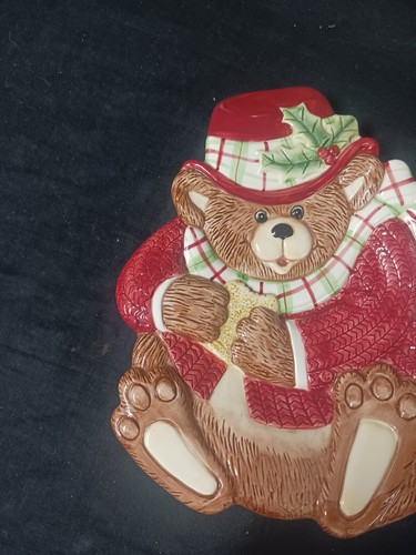 Fitz & Floyd Bear "Snack Therapy" piatto biscotti piatto caramelle ~ vacanze di Natale - Foto 2 di 11