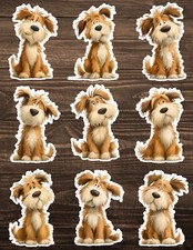 Cartoon Puppy Die Cut Vinyl Stickers Set Scrapbooking Laptop Water Bottle