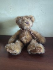 First  Main Minky Brown Teddy Bear Plush Corduroy Feet 9" Stuffed Doll 1402