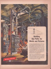 1953 Western Elecric Vintage Print Ad-Building Skypaths - Bell Telephone