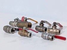 Lot of 7: Assorted Ball Shut Off Valves, 1/2" - 1"Mueller, B&K, BRS, 200-600WOG