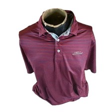 Simply Southern Polo Style Performance Golf Shirt XL Red  Blue Strip F26