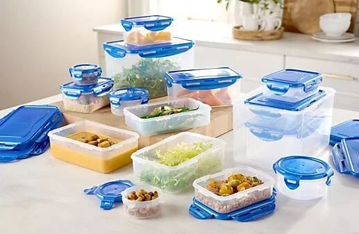 Bloqueo y bloqueo 16 piezas + tapas almacenamiento de alimentos multiforma, AZUL K90163 hermético al aire y al agua Foto 2 de 2