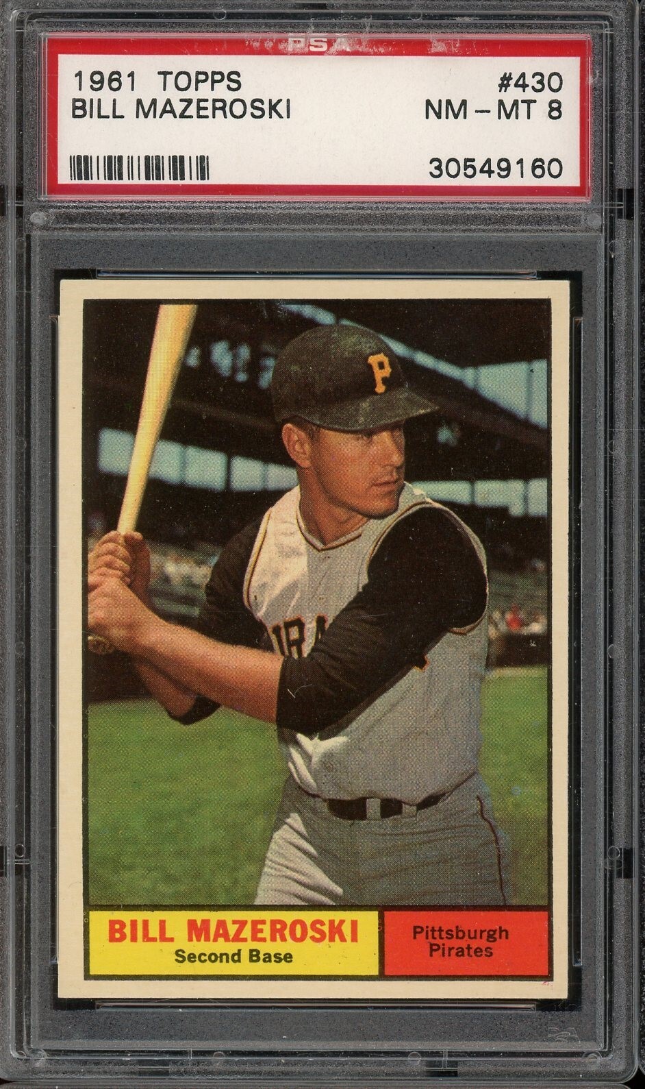 1961 Topps Baseball #430 Bill Mazeroski PSA 8