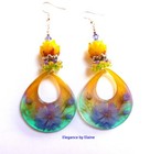 Yellow Rosebuds Floral Drops Handmade Earrings Flowers Floral Nature OOAK — photo 3