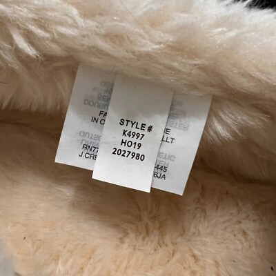 NWOT J Crew Style K4997 Black Faux Sherpa Indoor Outdoor Slippers