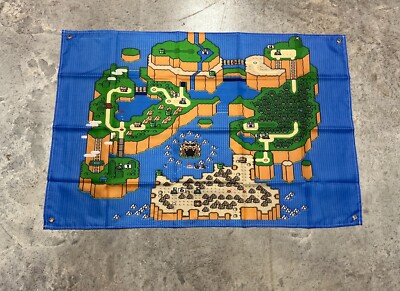 Super Mario World Map Custom Wall Flag Tapestry 2 x 3 Ft SNES