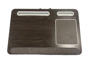Laptop Lap Desk Home Office with Cushion, Mouse Pad, and Phone Holder 22x15 Inch