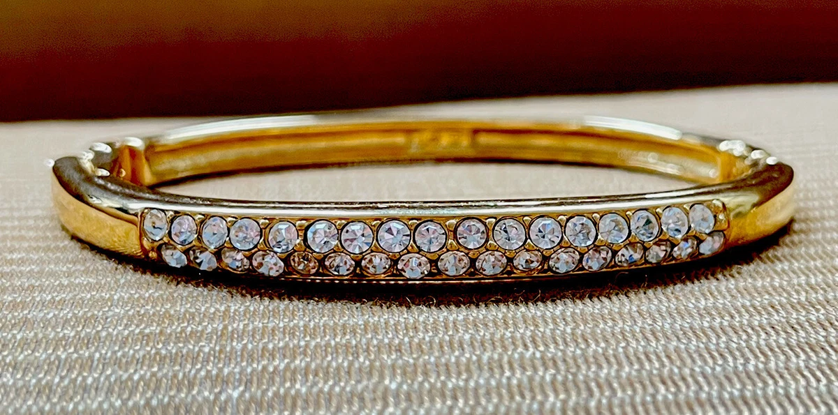 Swarovski gold shop bangle with crystals