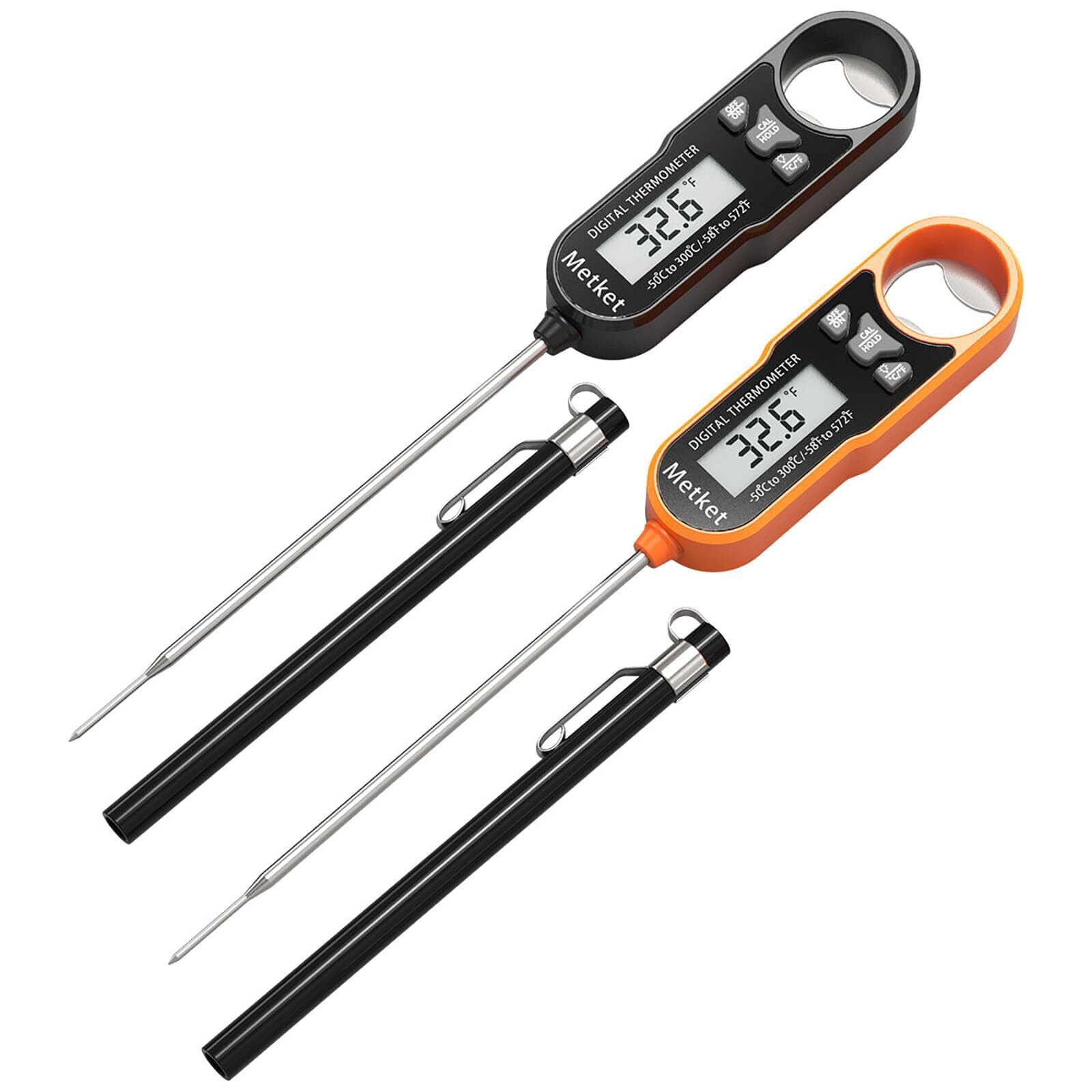 Waterproof Digital Food Thermometer 2 Pack, Instant Read Meat Thermometer for...